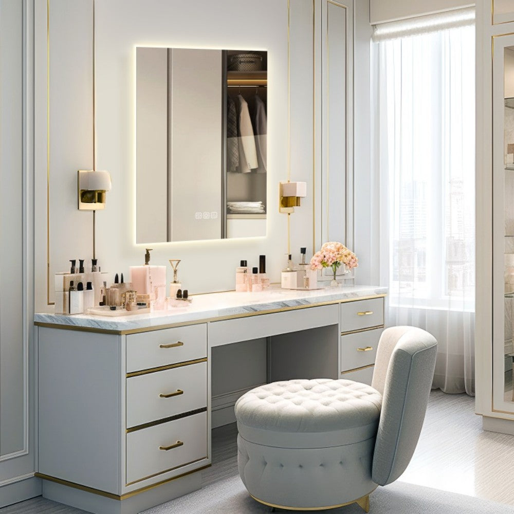 36" x 28" LED Bathroom Mirror with Defogger & Dimmable Backlight