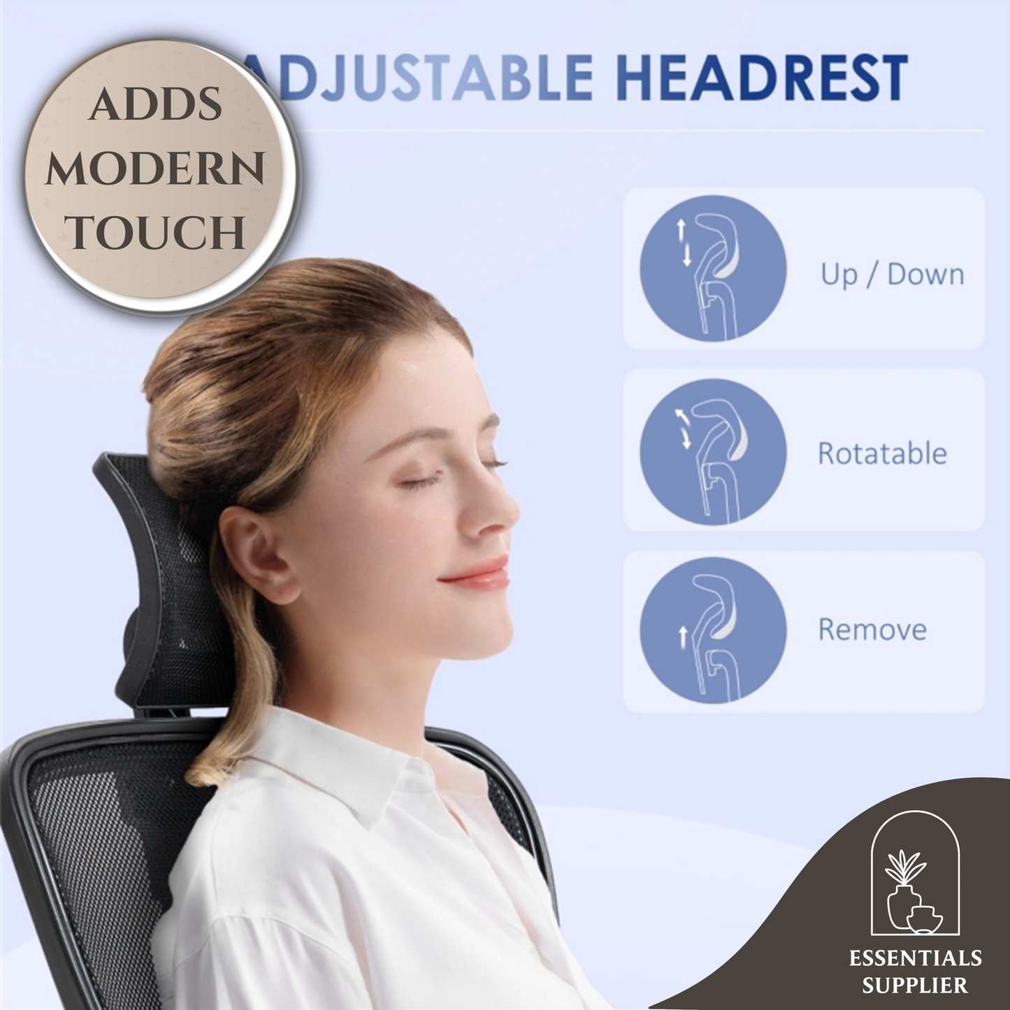 Ergonomic Mesh Massage Office Chair with Adjustable Armrests & Headrest