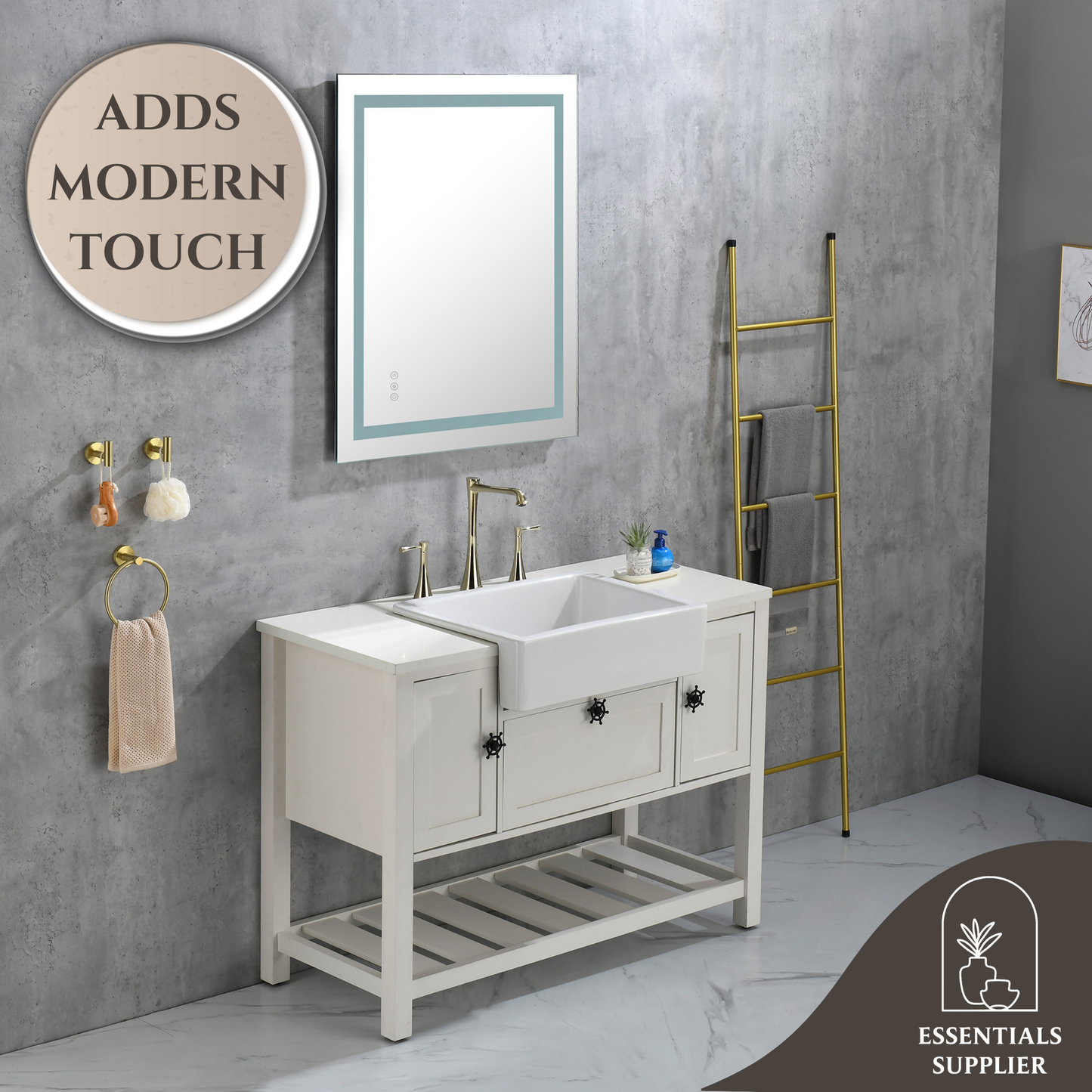 36x28" LED Bathroom Mirror with Frontlit & Backlit, Anti-Fog, Dimmable, 3 Colors