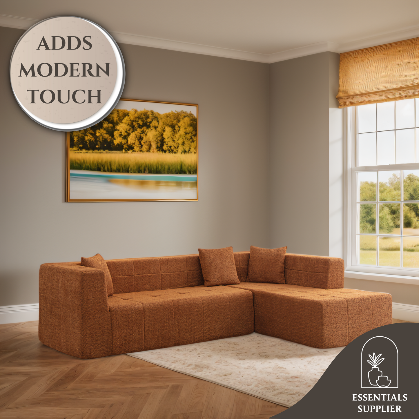 L-Shaped 105.5" Modular Sectional Sofa with Chaise