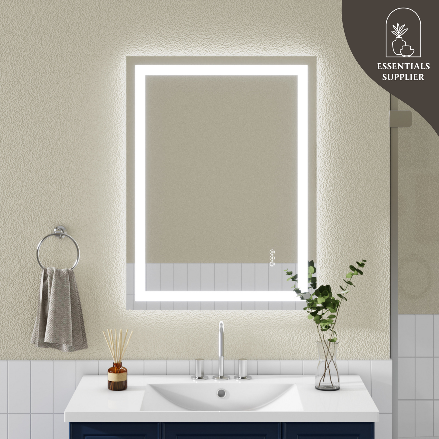 24x32" Dual LED Light Frameless Mirror – Front & Back Lighting