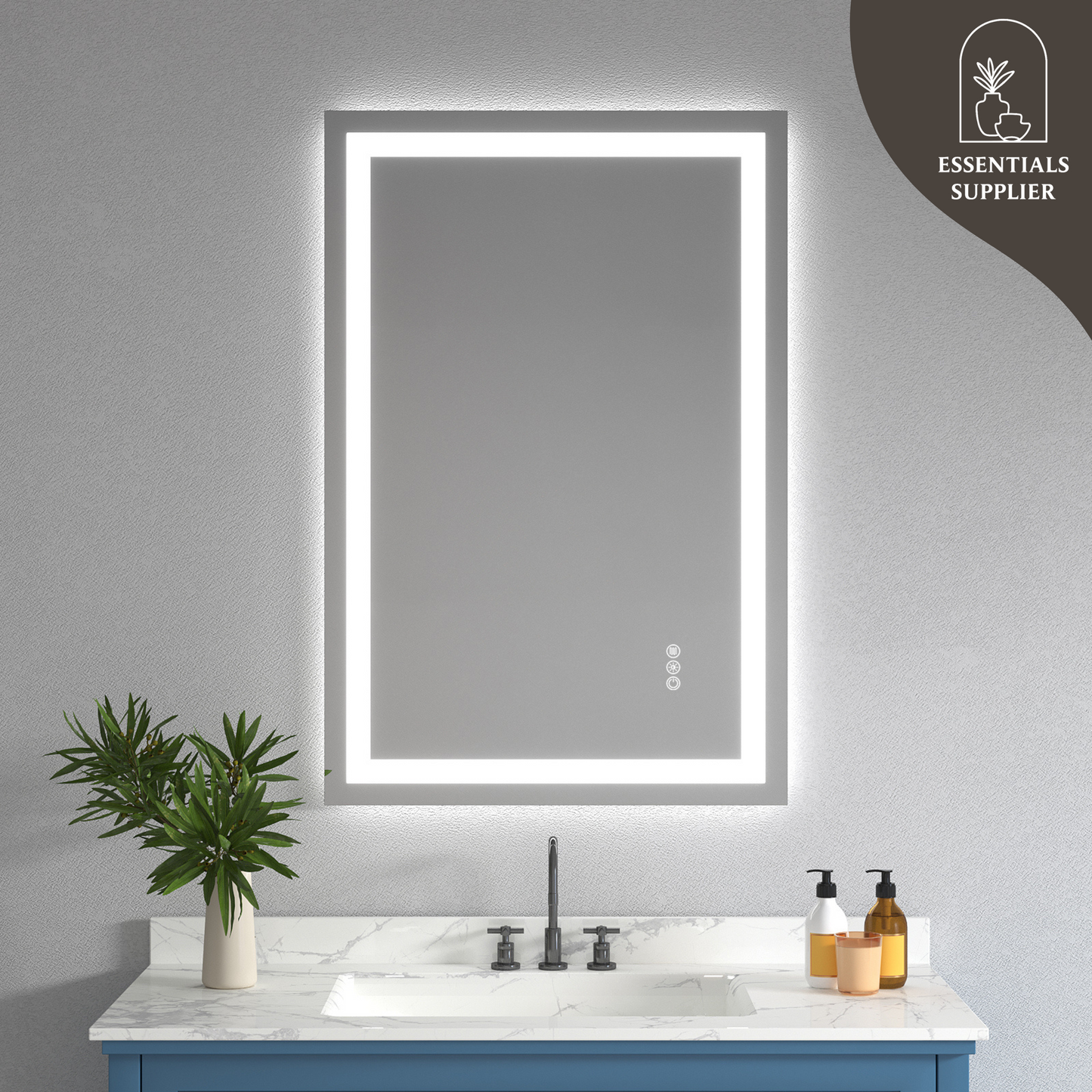 24x36 Dual LED Light Frameless Mirror – Front & Back Lighting