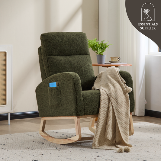 Modern High-Back Accent Rocking Chair – Nursery & Lounge Comfort