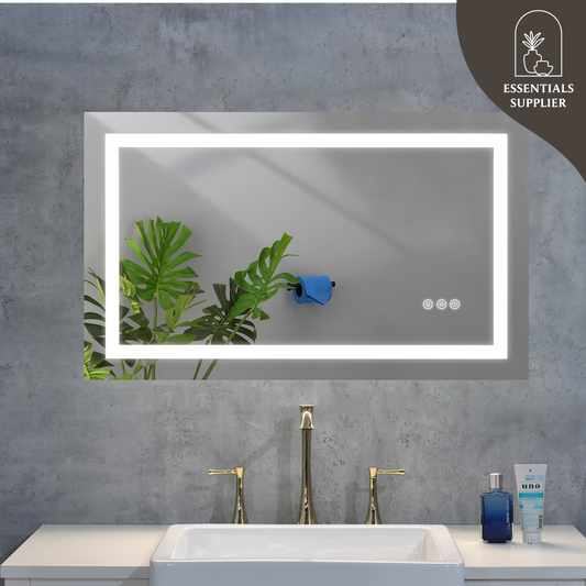 36x24" LED Bathroom Mirror with Frontlit & Backlit, Anti-Fog, Dimmable, 3 Colors