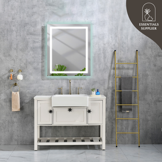 36x28" LED Bathroom Mirror with Frontlit & Backlit, Anti-Fog, Dimmable, 3 Colors