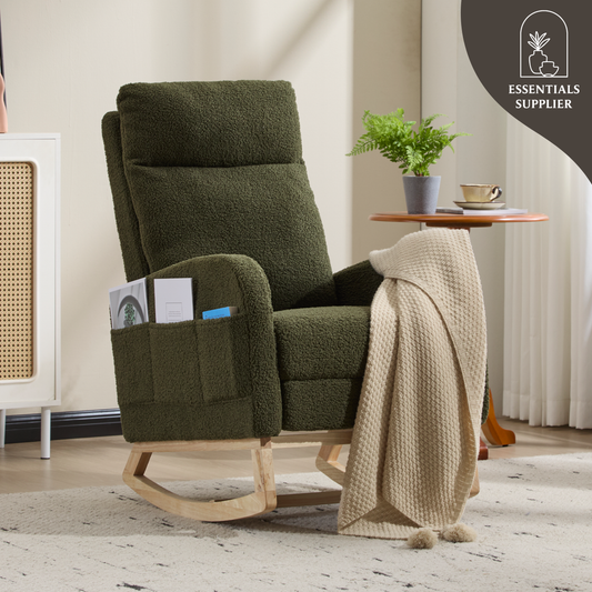 Modern Rocking Accent Chair with High Back, Soft Fabric & 300 lb Weight Capacity