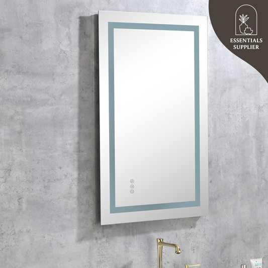 40x26" LED Bathroom Mirror with Frontlit & Backlit, Anti-Fog, Dimmable, 3 Colors