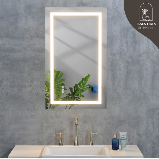 40x28" LED Bathroom Mirror with Frontlit & Backlit, Anti-Fog, Dimmable, 3 Colors