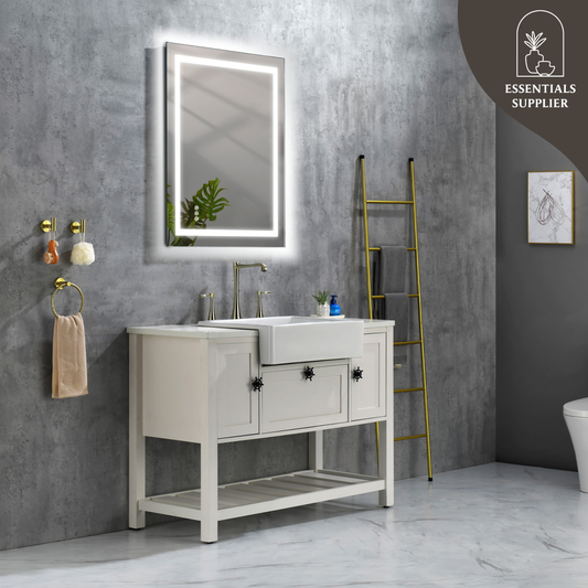 40x30" LED Bathroom Mirror with Frontlit & Backlit, Anti-Fog, Dimmable, 3 Colors