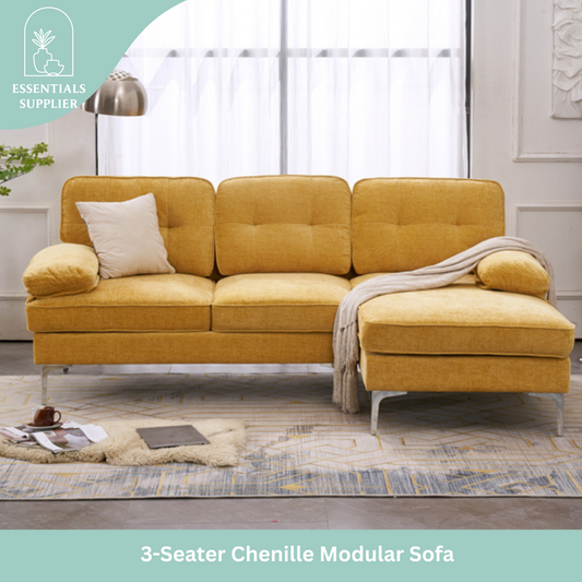 Yellow 3-Seater Modular Sofa – Simple, Stylish Indoor Seating