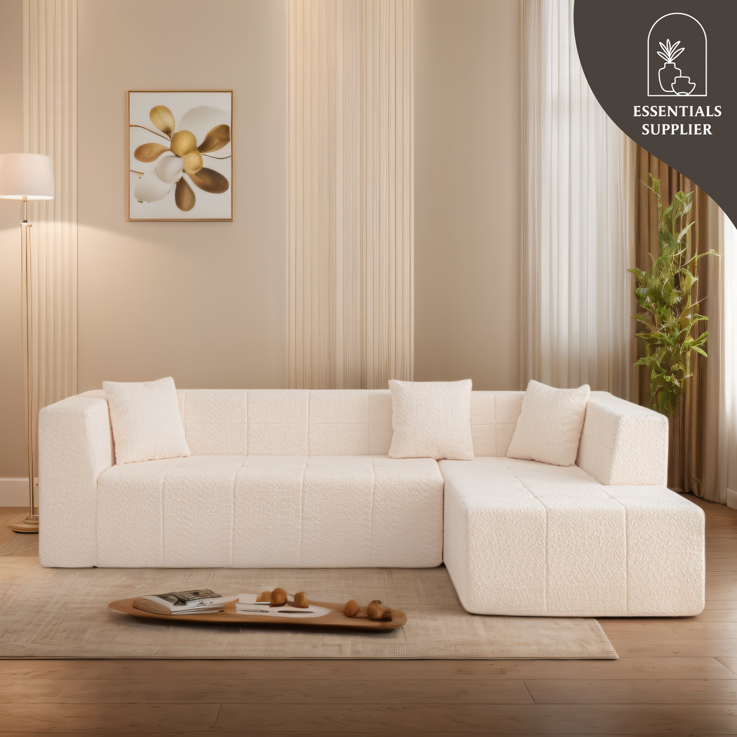 L-Shaped 105.5" Modular Sectional Sofa with Chaise