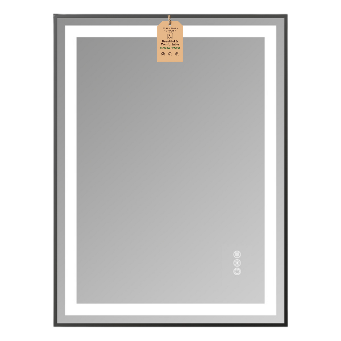 24x36" Black Framed LED Mirror with Dual Front & Back Light Strips