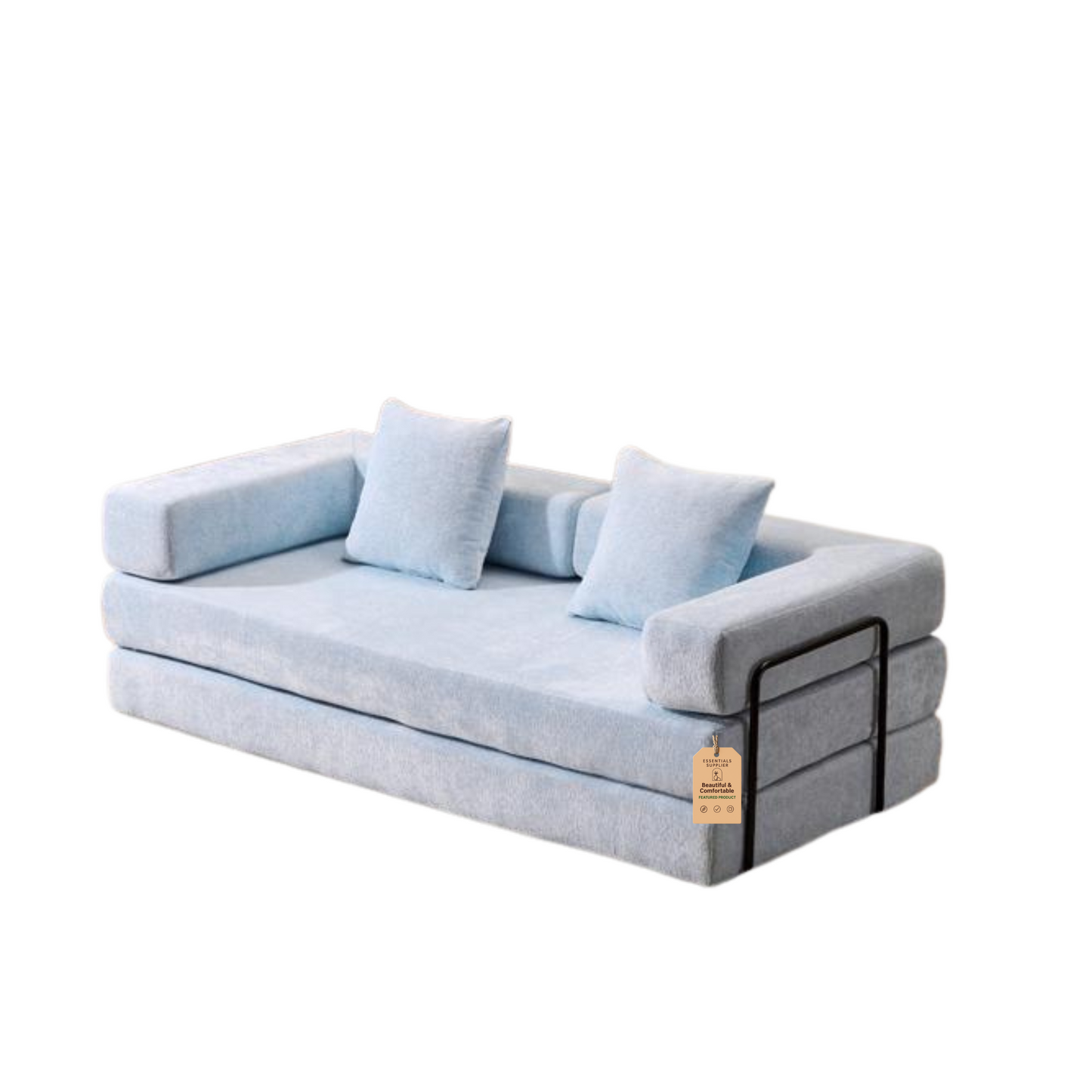 Convertible Corduroy Futon Sofa Bed – Foldable Floor Couch with Sponge Padding