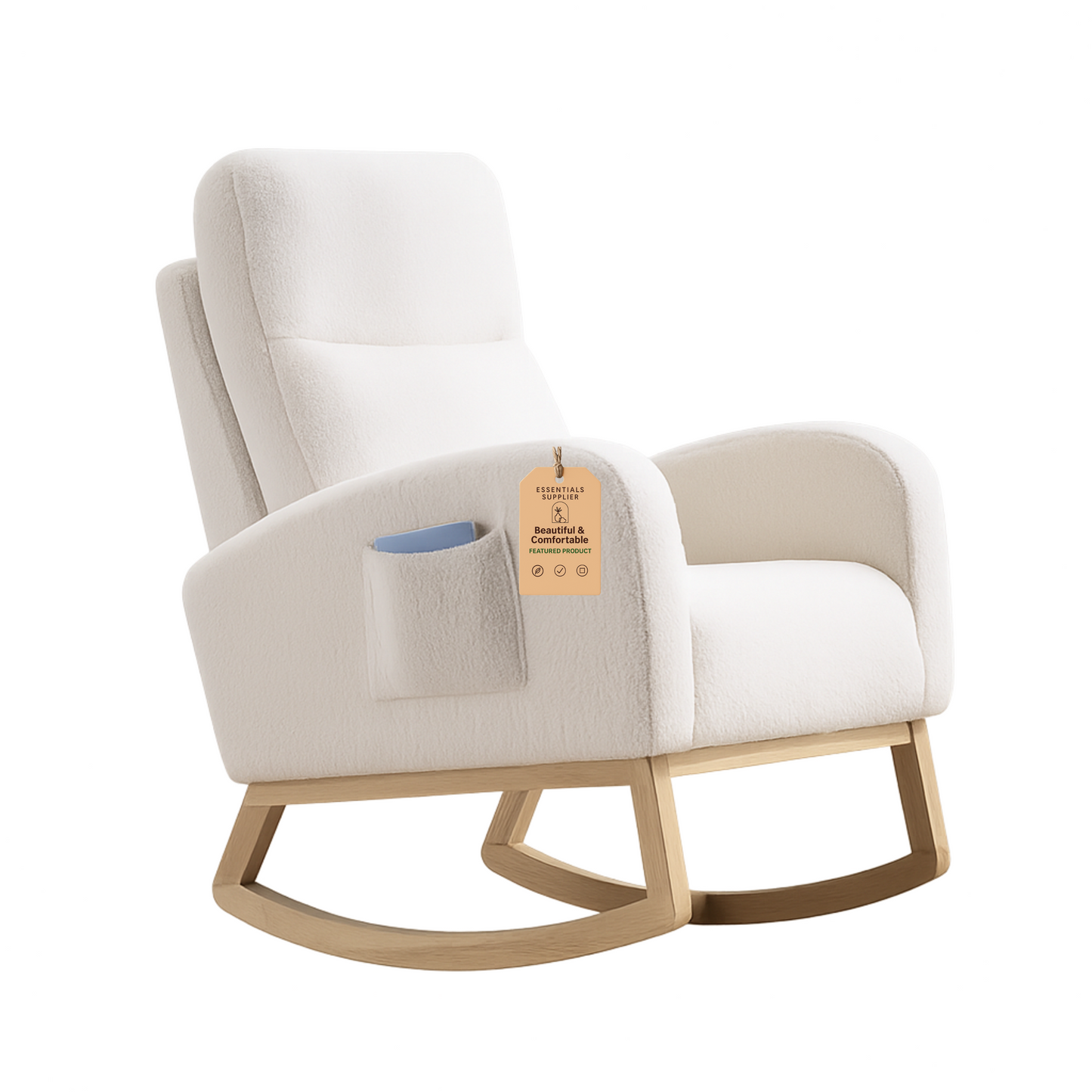 Modern High-Back Accent Rocking Chair – Nursery & Lounge Comfort
