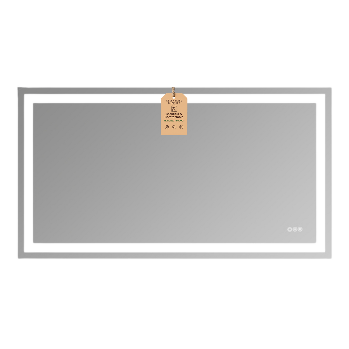 55x30 Dual LED Light Frameless Mirror – Front & Back Lighting