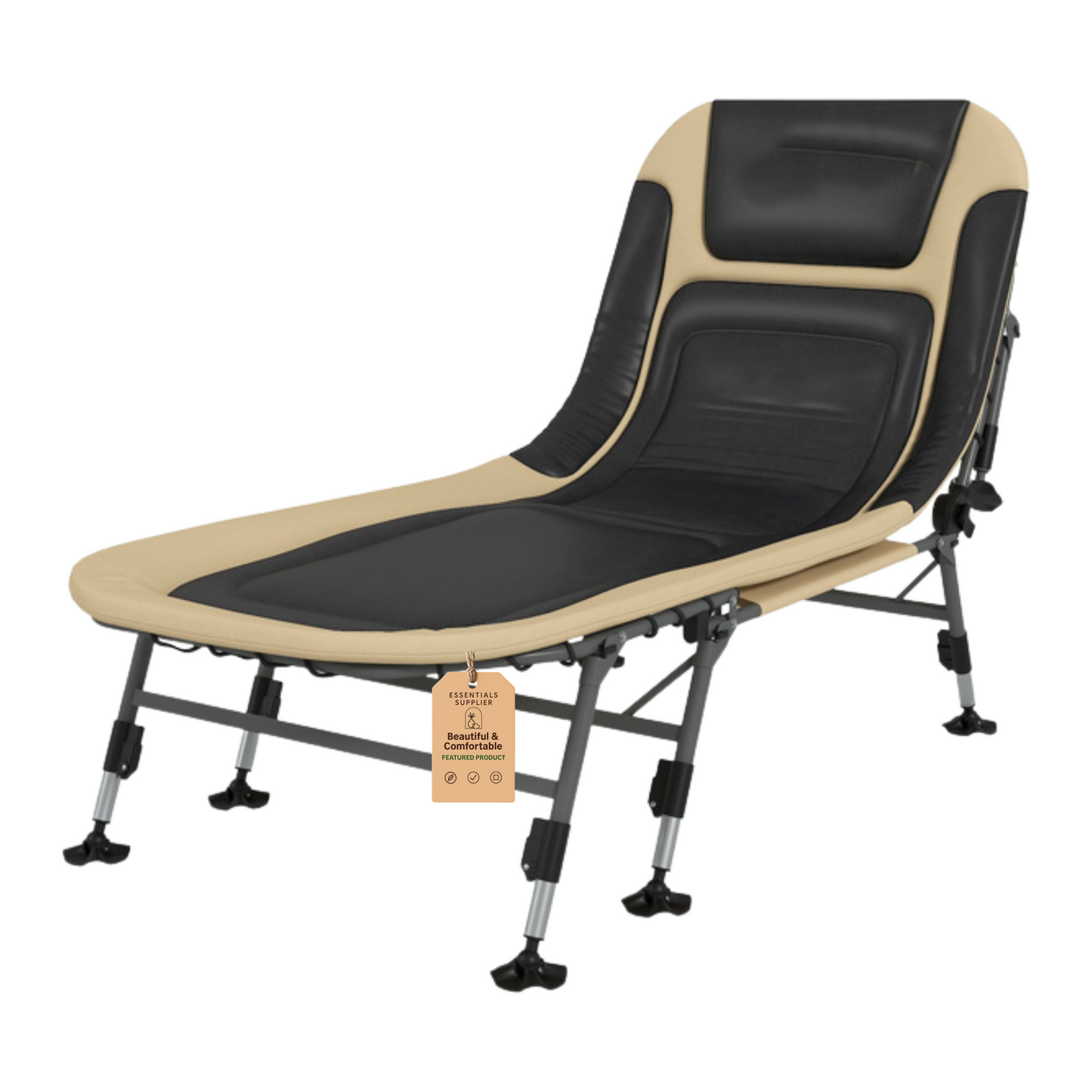 Adjustable Reclining Camping Cot with Pillow & 396 lbs Weight Capacity