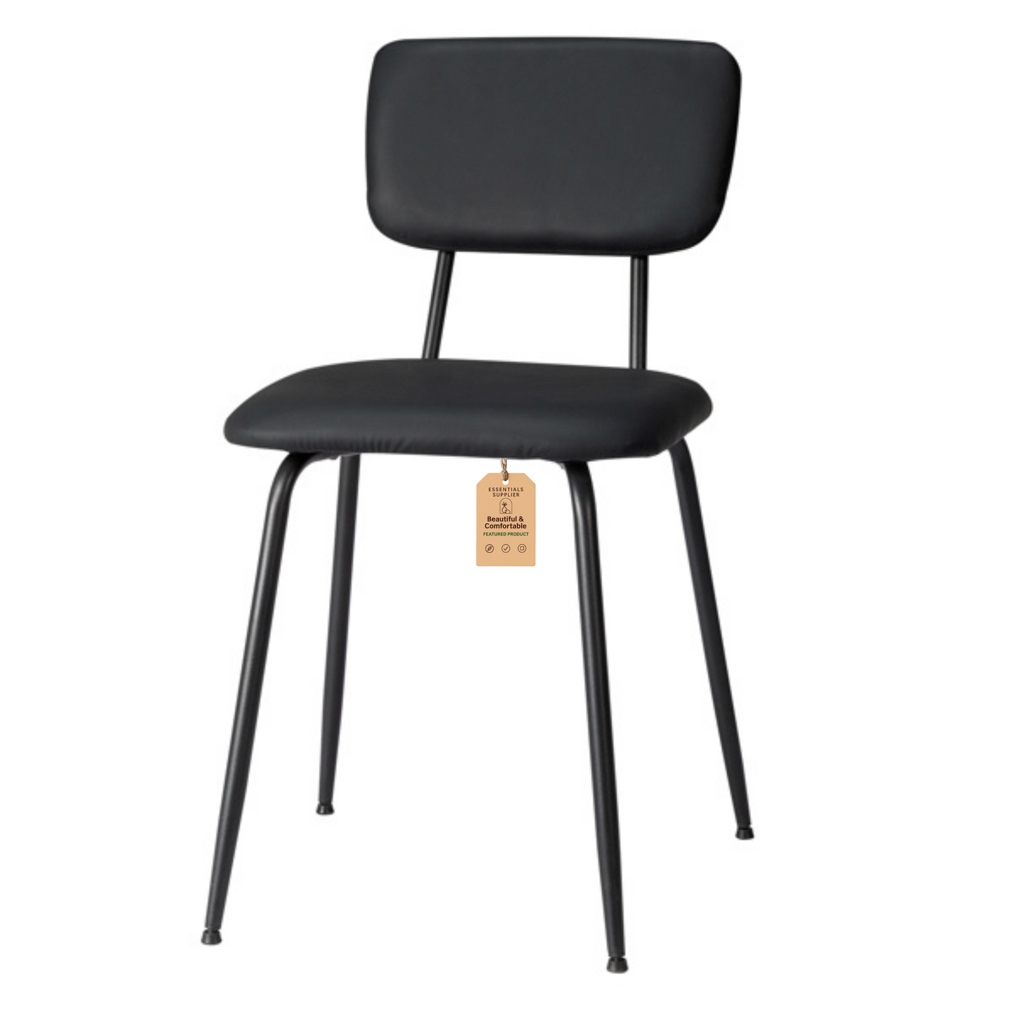 Set of 6 Modern Black Padded Dining Chairs for Kitchen, Bar & Office Use