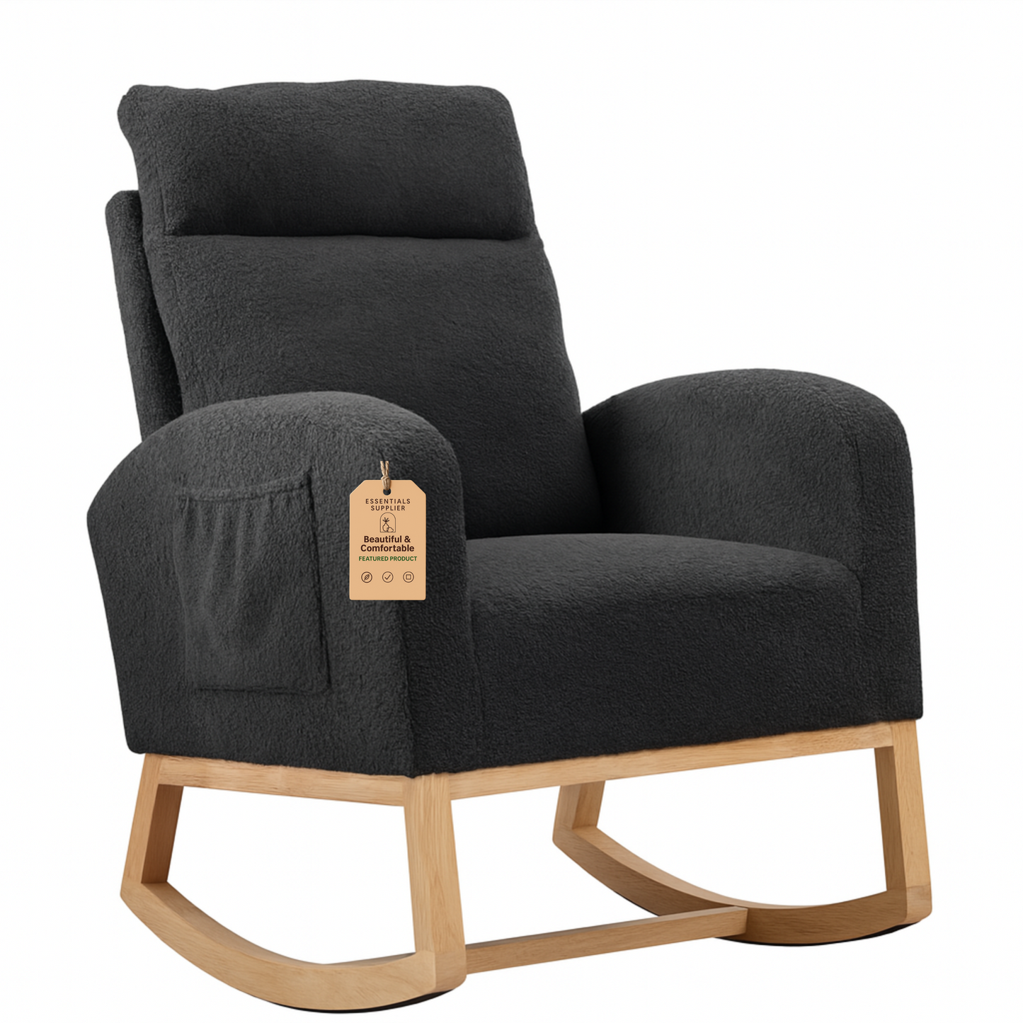 Modern High-Back Accent Rocking Chair – Nursery & Lounge Comfort