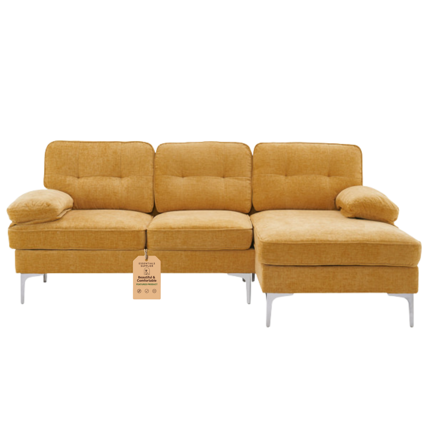 Yellow 3-Seater Modular Sofa – Simple, Stylish Indoor Seating