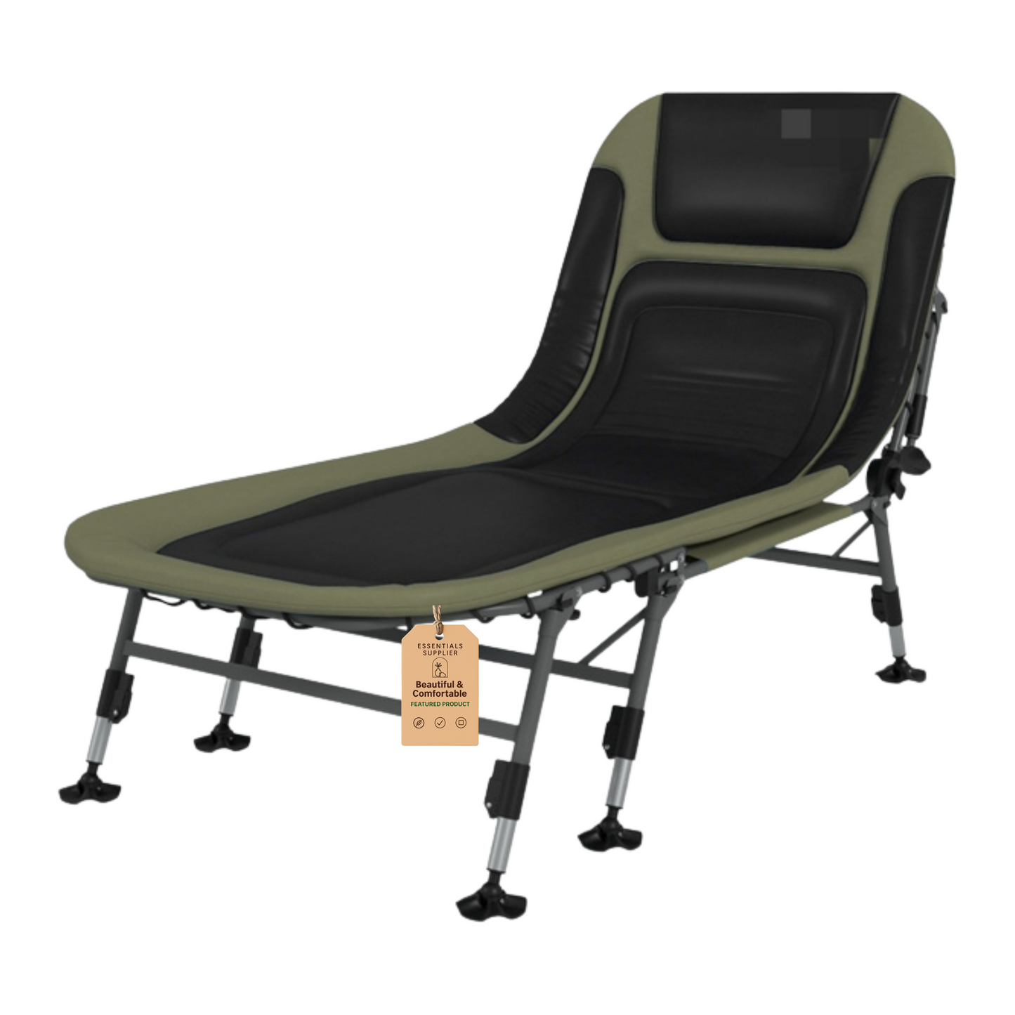 Adjustable Reclining Camping Cot with Pillow & 396 lbs Weight Capacity