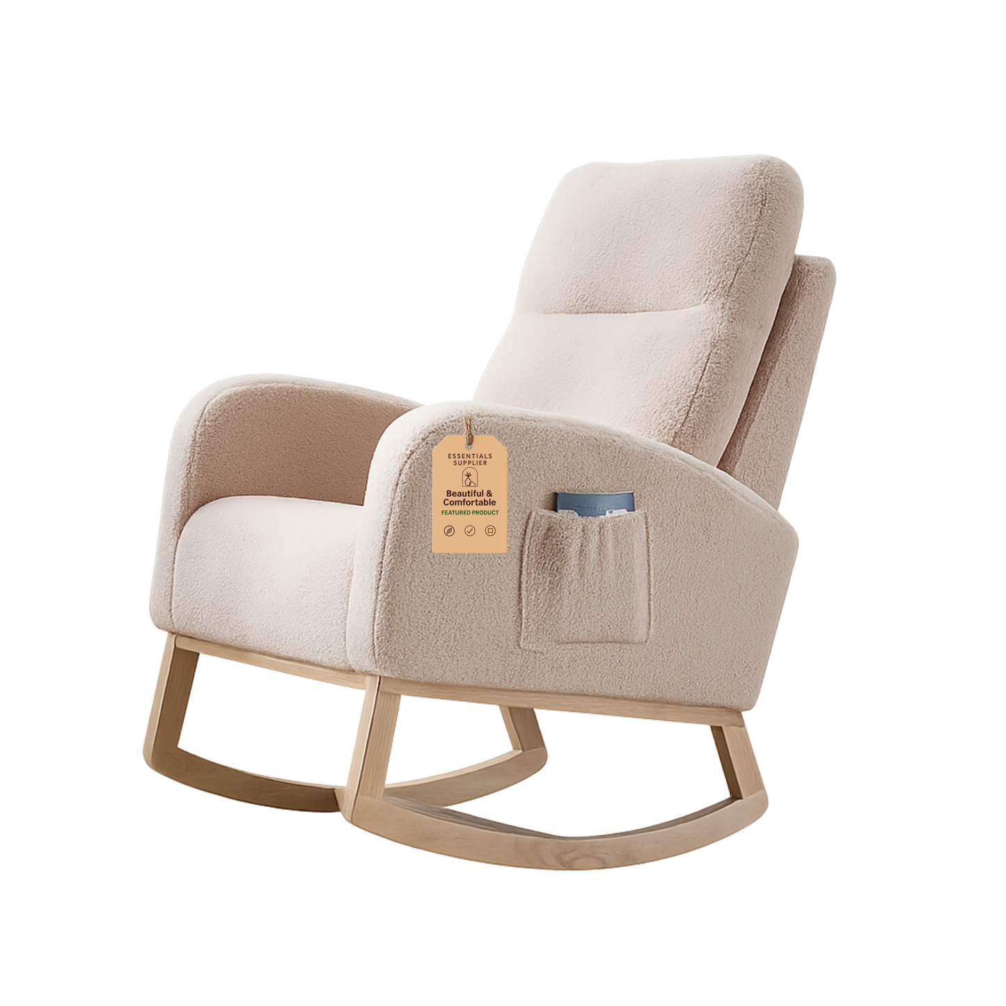 Modern High-Back Accent Rocking Chair – Nursery & Lounge Comfort