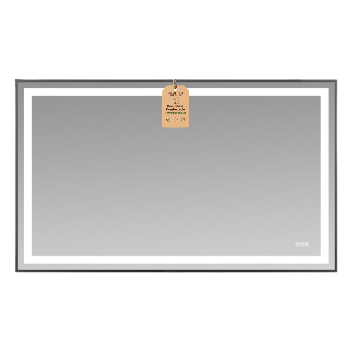 60x36" Black Framed LED Mirror with Dual Front & Back Light Strips