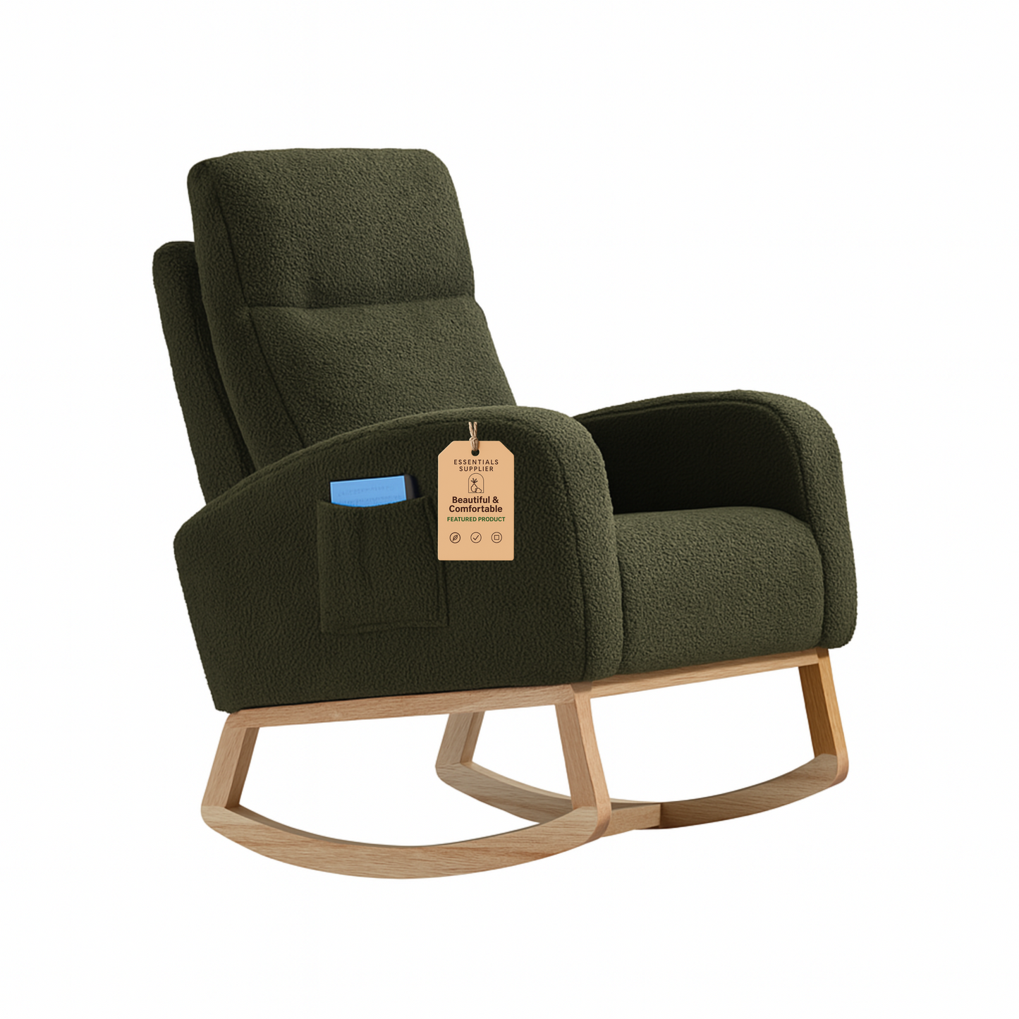 Modern High-Back Accent Rocking Chair – Nursery & Lounge Comfort