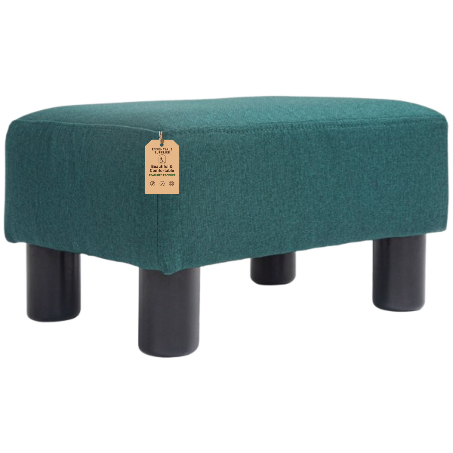 Linen Fabric Foot Rest Ottoman – Compact, Lightweight & Stylish