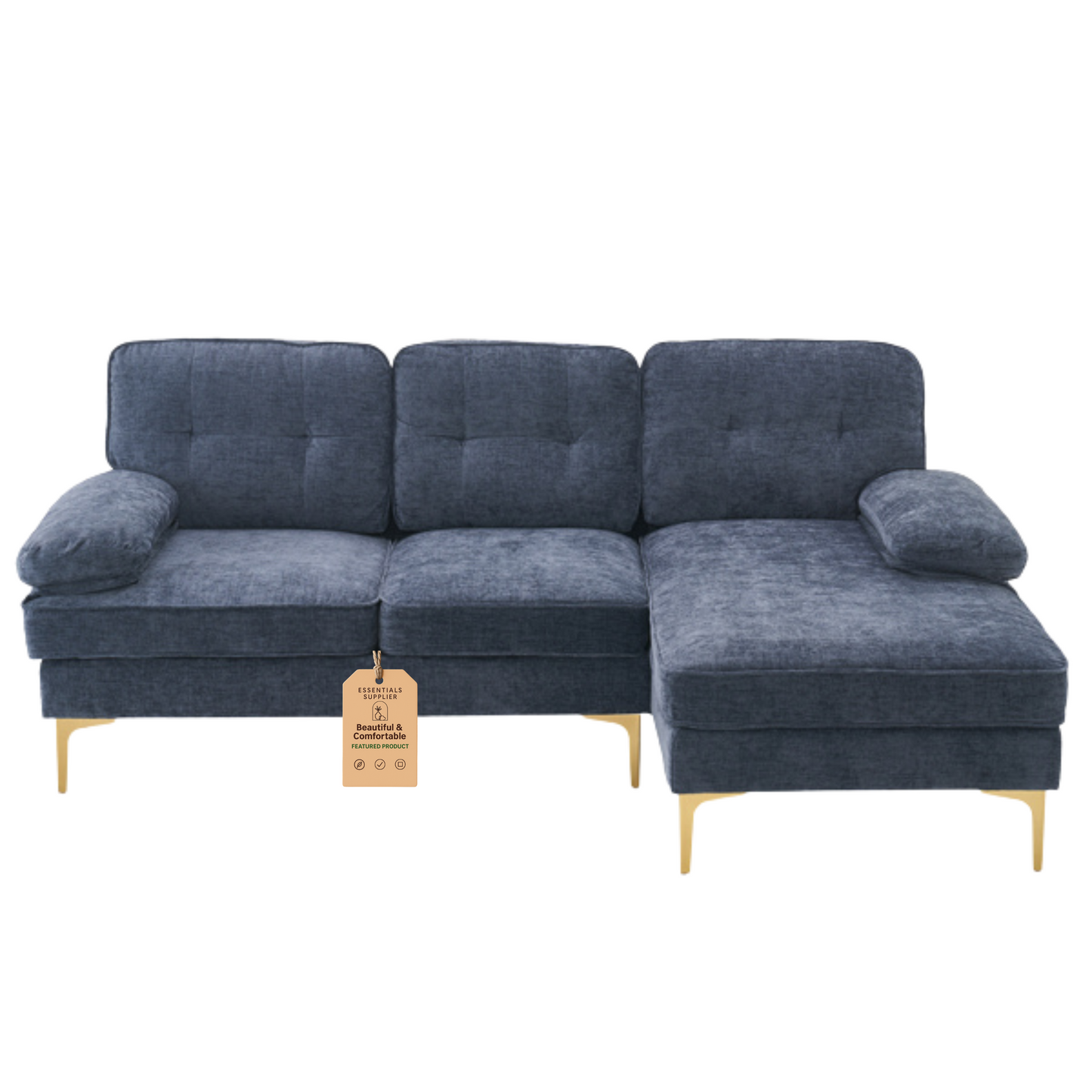 Blue 3-Seater Modular Sofa – Simple, Stylish Indoor Seating