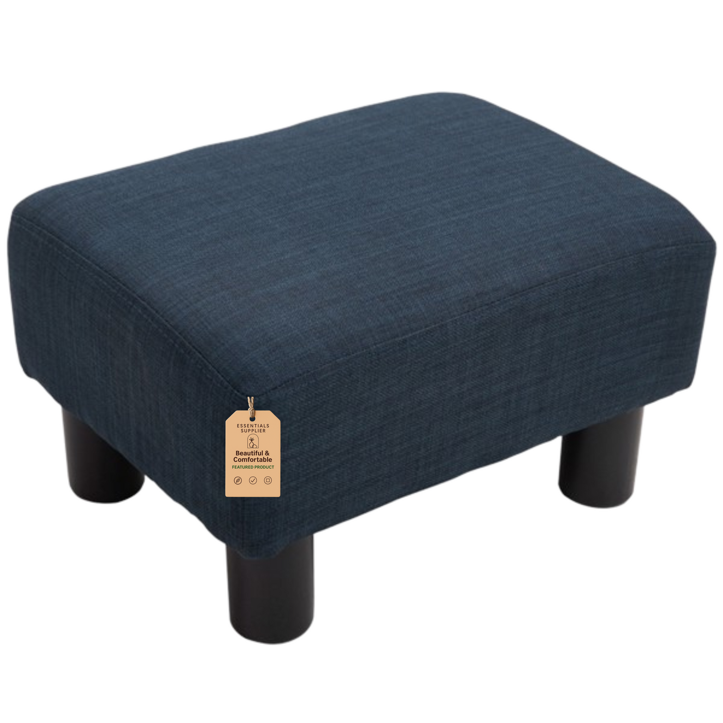 Linen Fabric Foot Rest Ottoman – Compact, Lightweight & Stylish