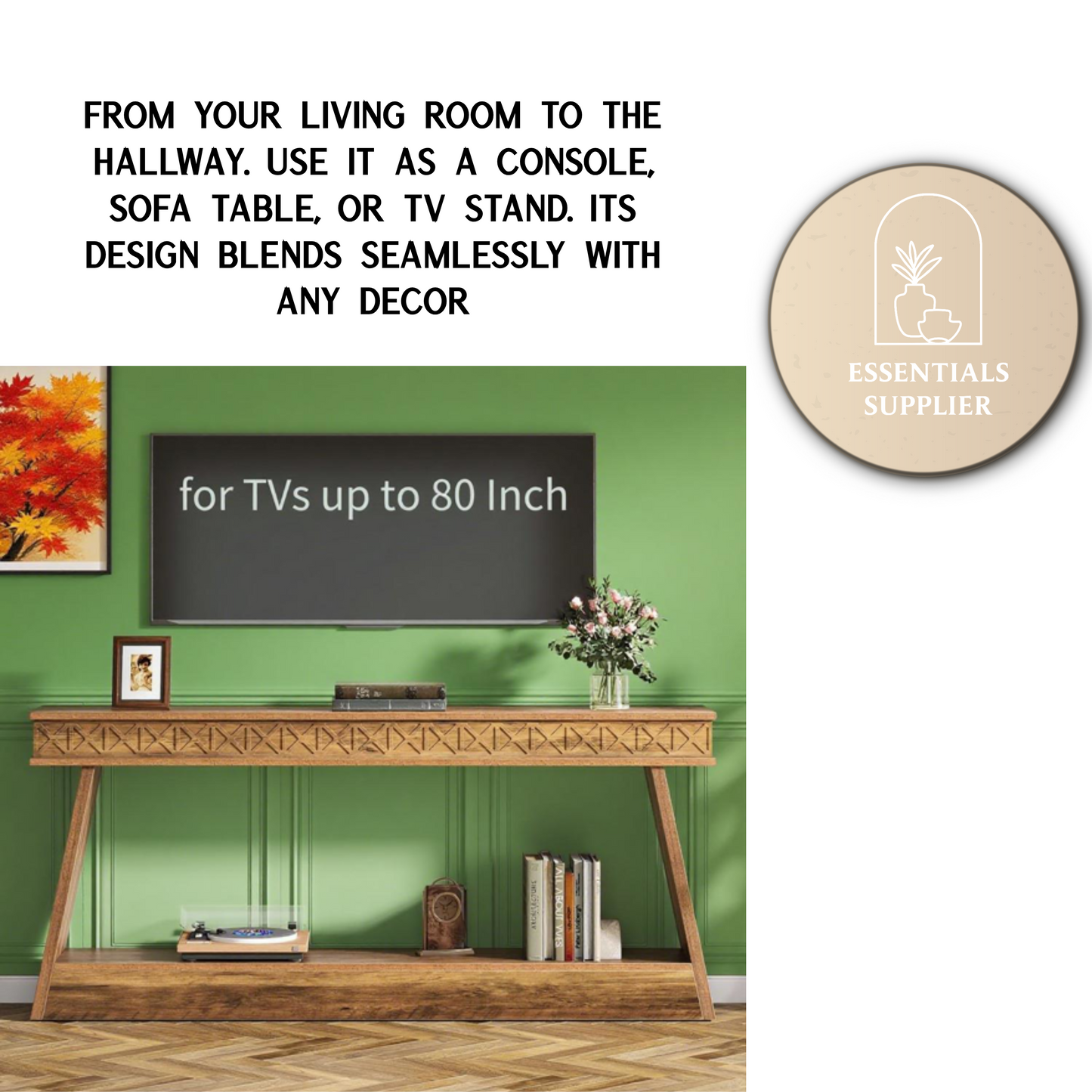 Rustic Brown 2-Tier Long Console Table – Farmhouse Style Entryway & Sofa Table