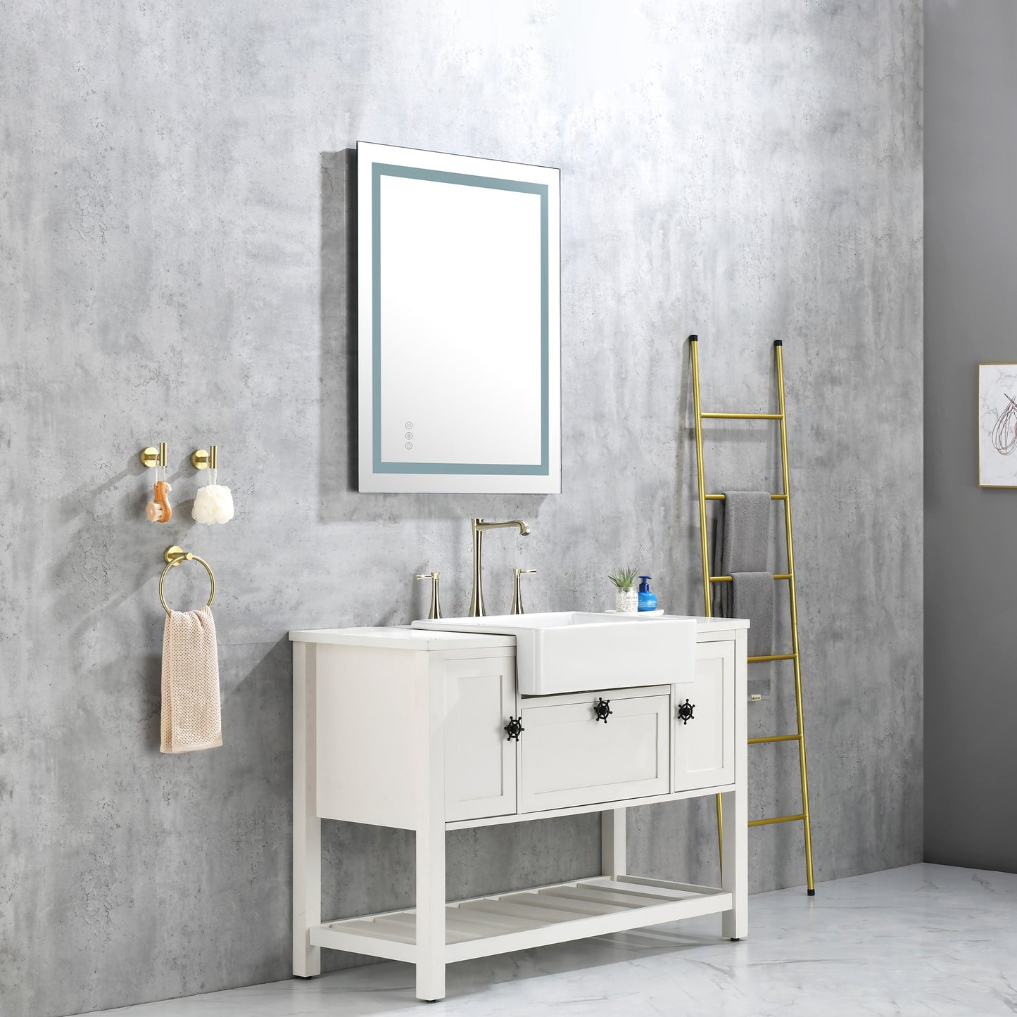36x28" LED Bathroom Mirror with Frontlit & Backlit, Anti-Fog, Dimmable, 3 Colors