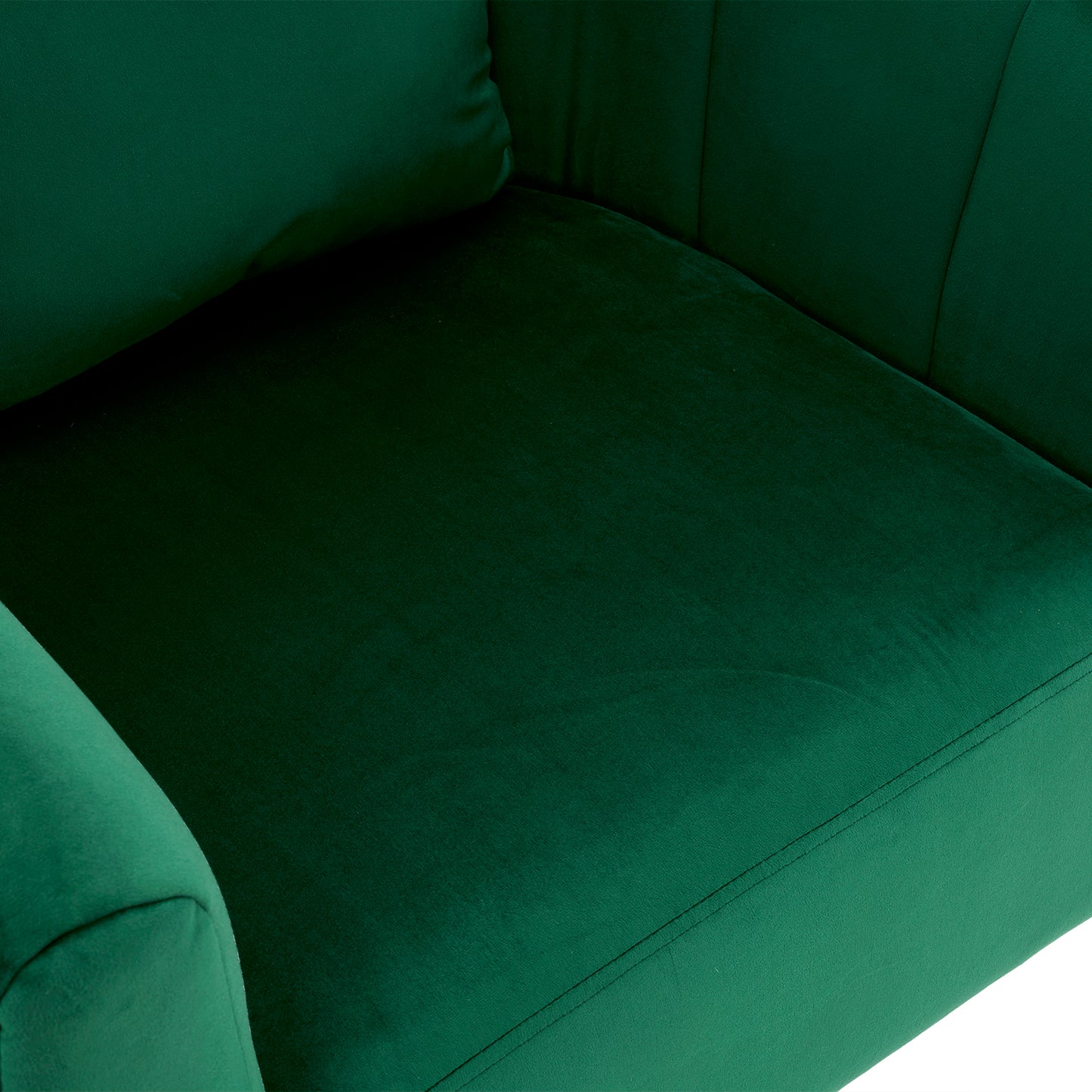 360° Swivel Velvet Accent Chair with Fluffy Cushion – Green