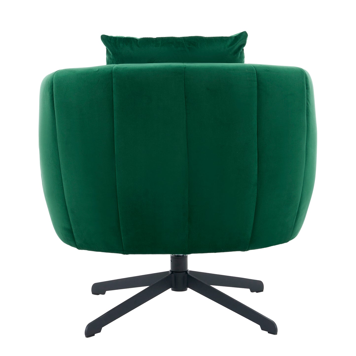 360° Swivel Velvet Accent Chair with Fluffy Cushion – Green