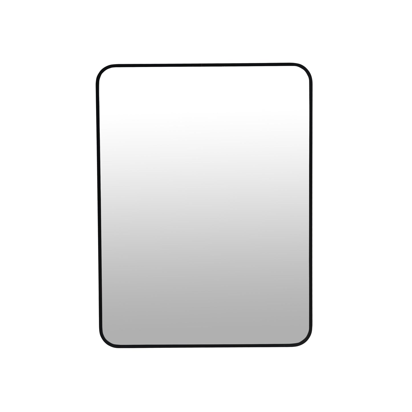 24"x32" Black Bathroom Mirror – HD Glass with Aluminum Frame, Wall Mounted