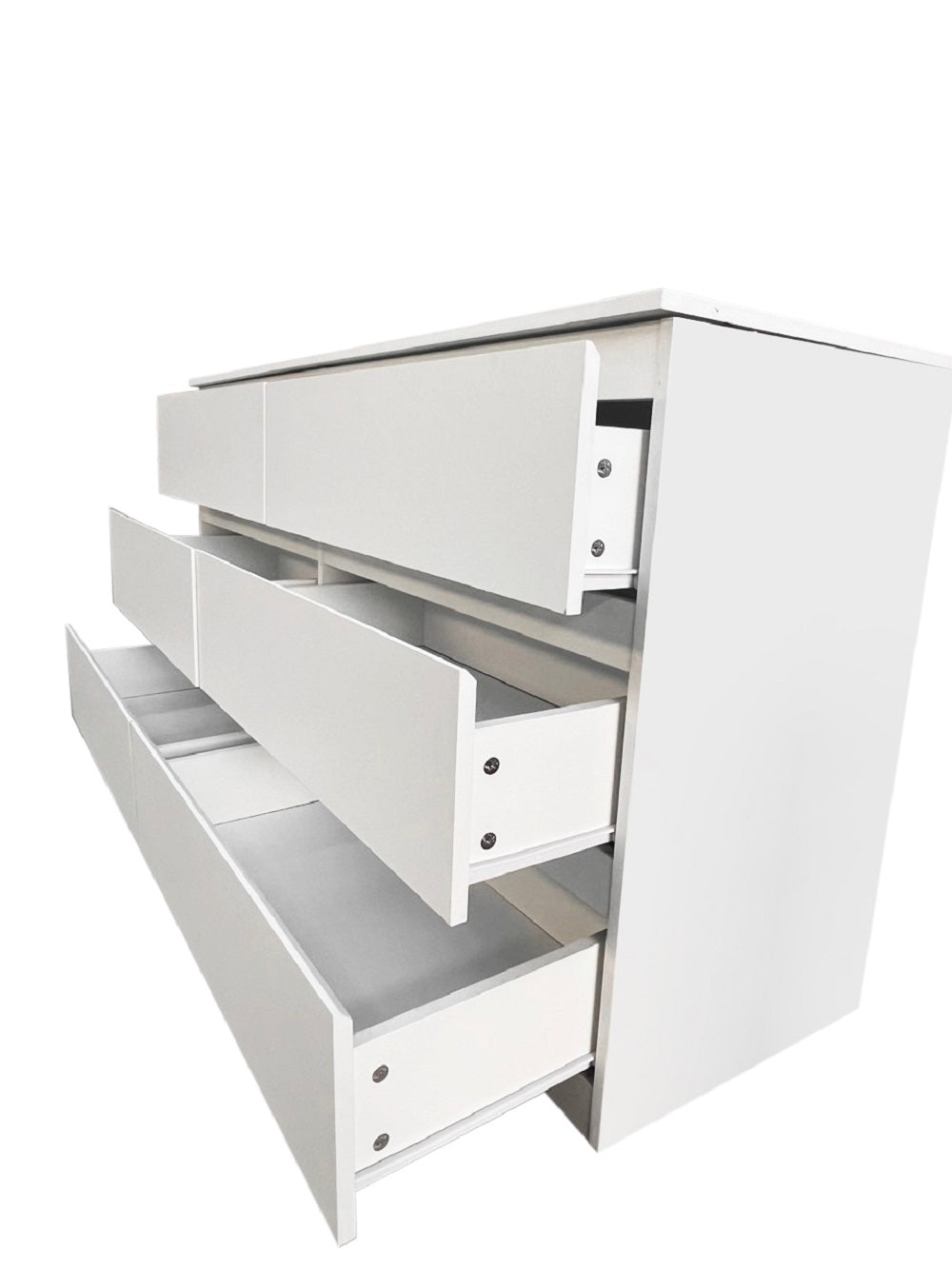 White 6 Drawer Double Dresser for Bedroom, Living Room, or Hallway Use