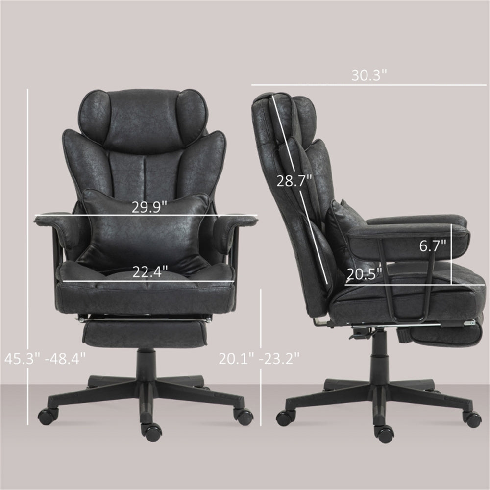 Black Big & Tall Black Reclining Office Chair with Footrest – 396 lbs Capacity