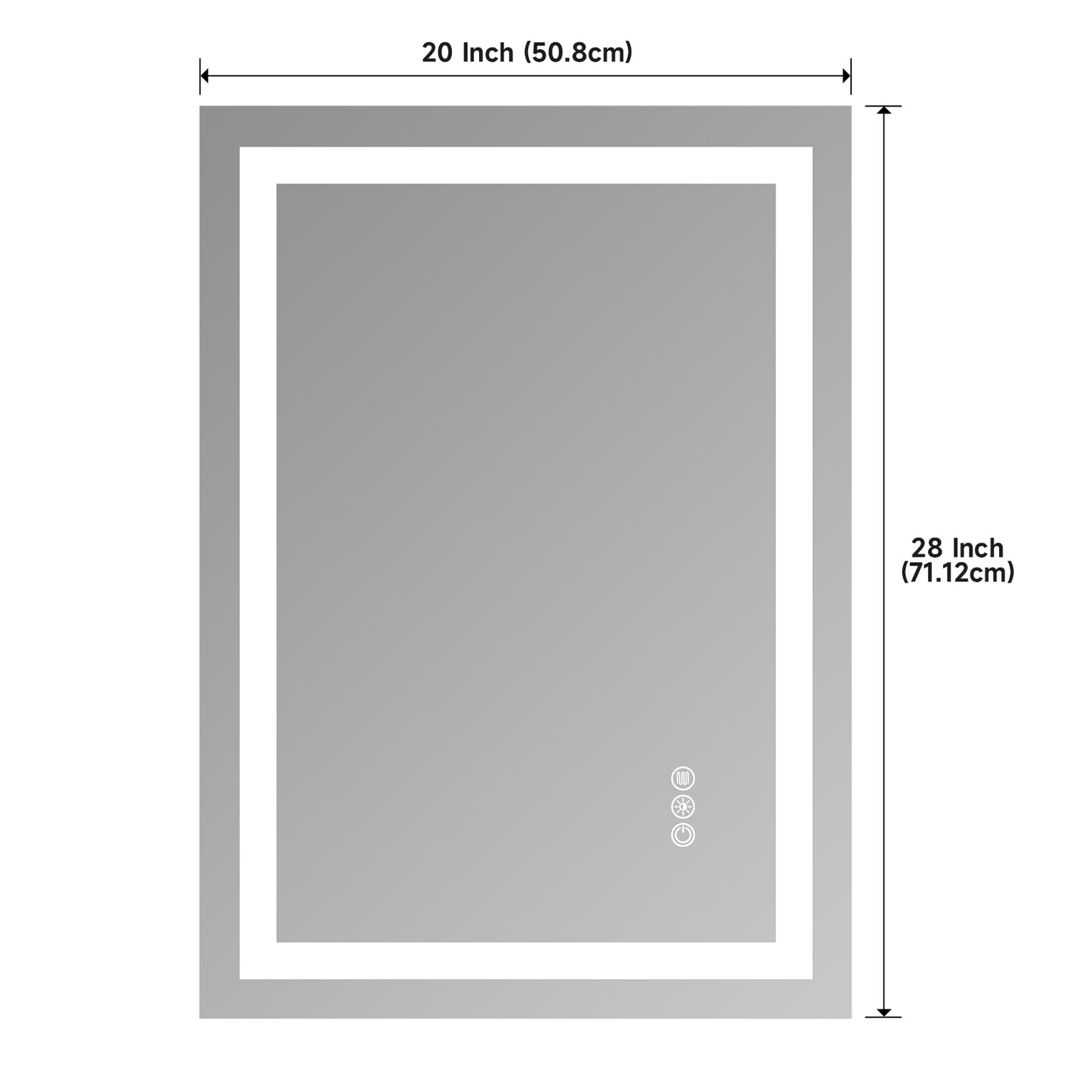 20x28" Dual LED Light Frameless Mirror – Front & Back Lighting