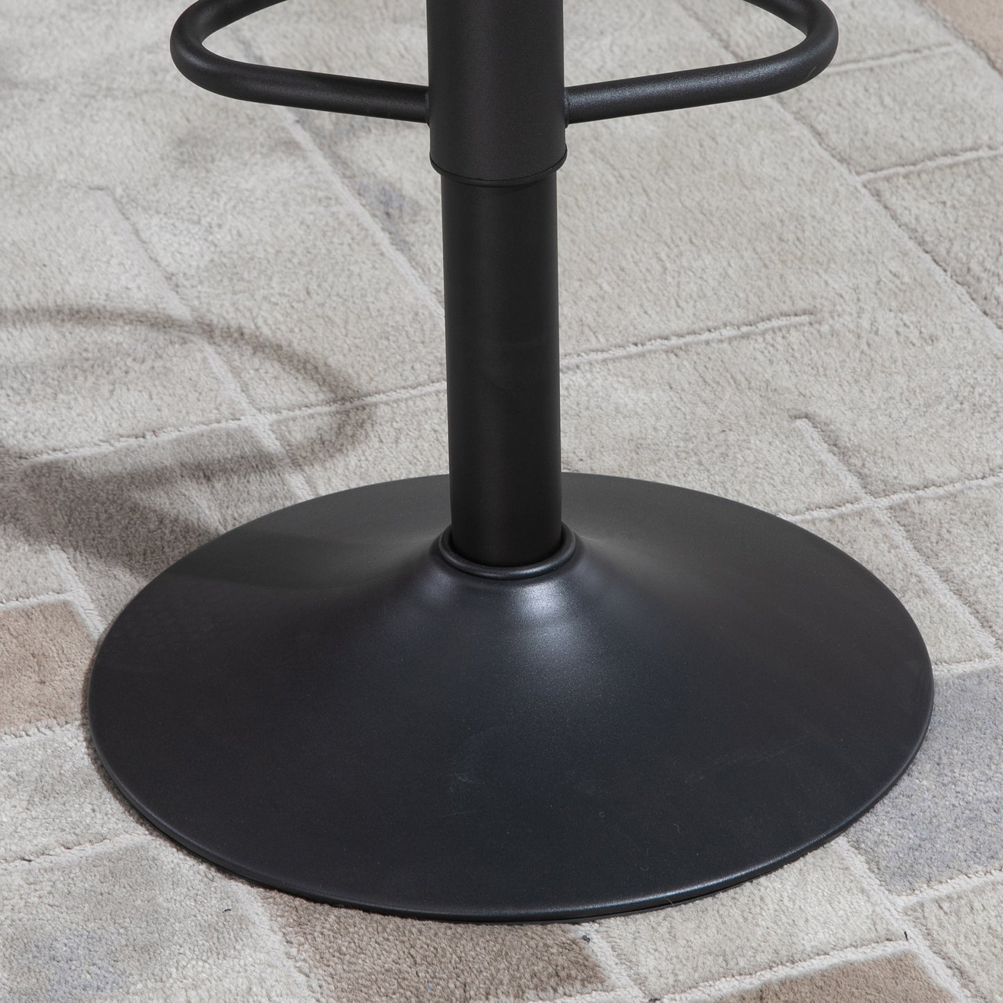 Set of 2 Adjustable Bar Stools – Brown PU Leather Swivel Chairs with Footrest