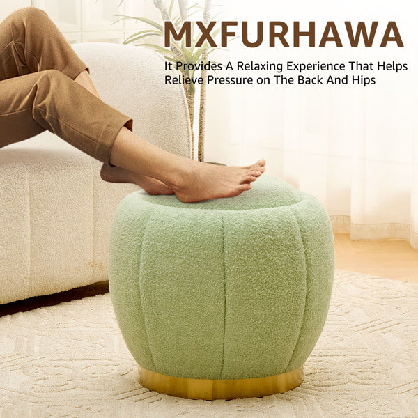 Storage Ottoman Footrest with Soft Seat, Velvet Stool Accent, Green