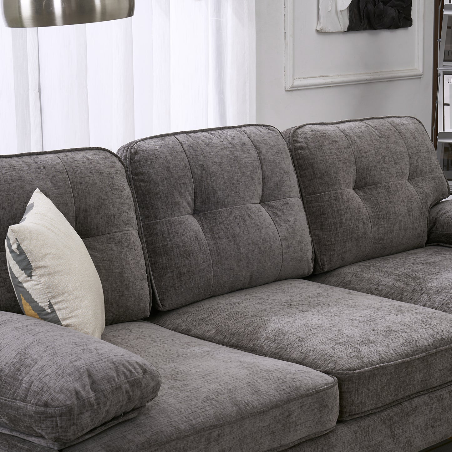 Dark Gray 3-Seater Modular Sofa – Simple, Stylish Indoor Seating
