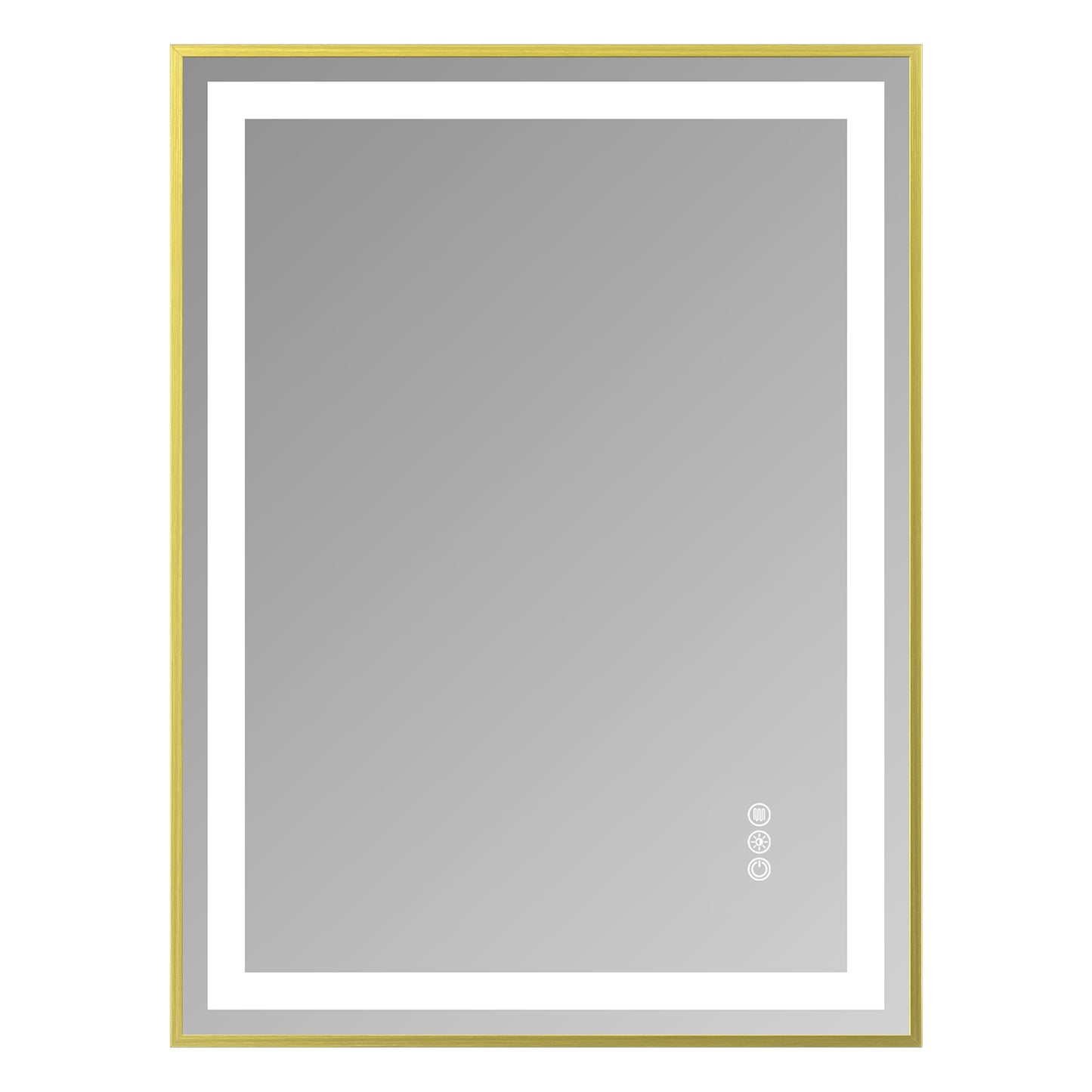 24x32" Gold Framed LED Mirror with Dual Front & Back Light Strips