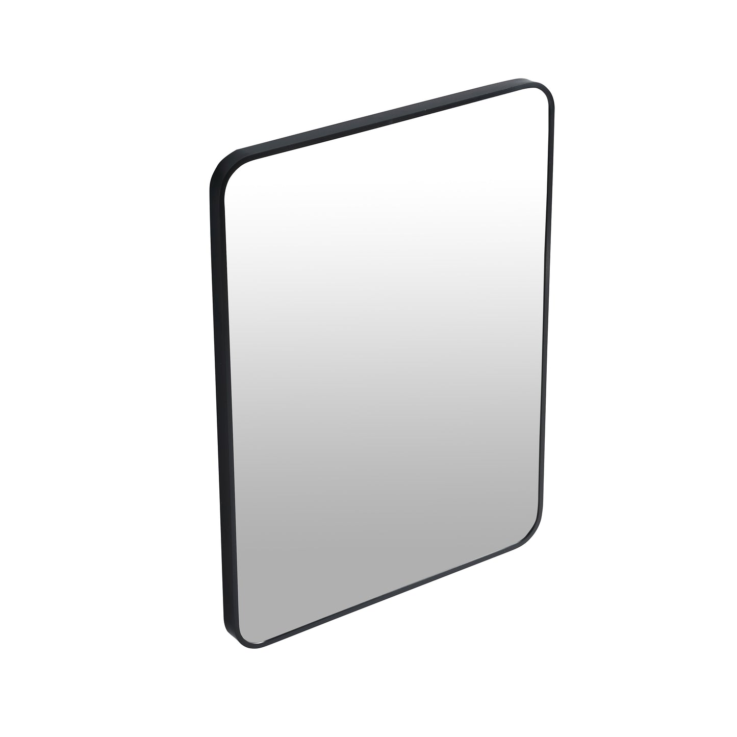 24"x32" Black Bathroom Mirror – HD Glass with Aluminum Frame, Wall Mounted