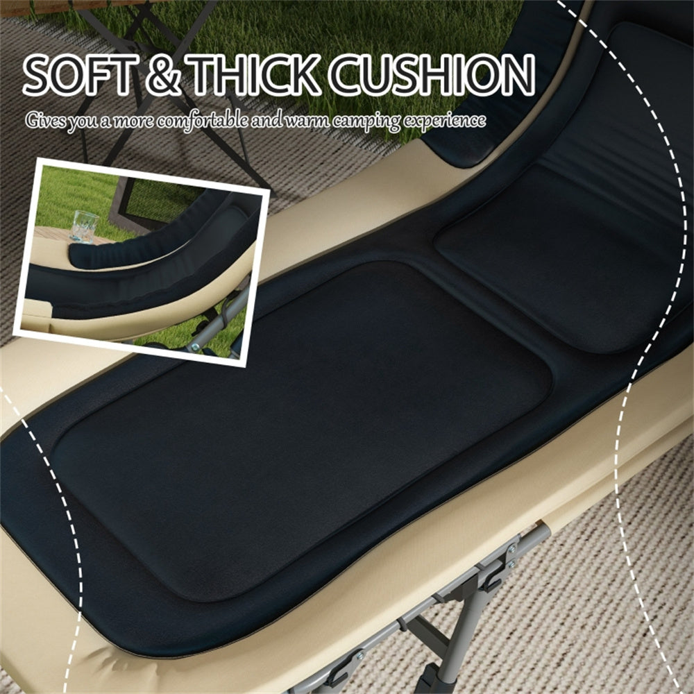 Adjustable Reclining Camping Cot with Pillow & 396 lbs Weight Capacity