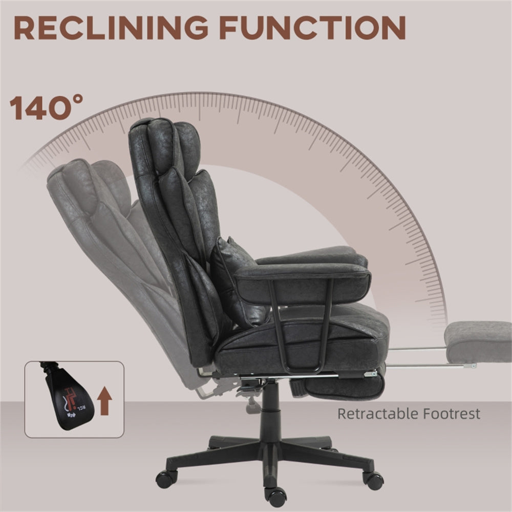 Black Big & Tall Black Reclining Office Chair with Footrest – 396 lbs Capacity