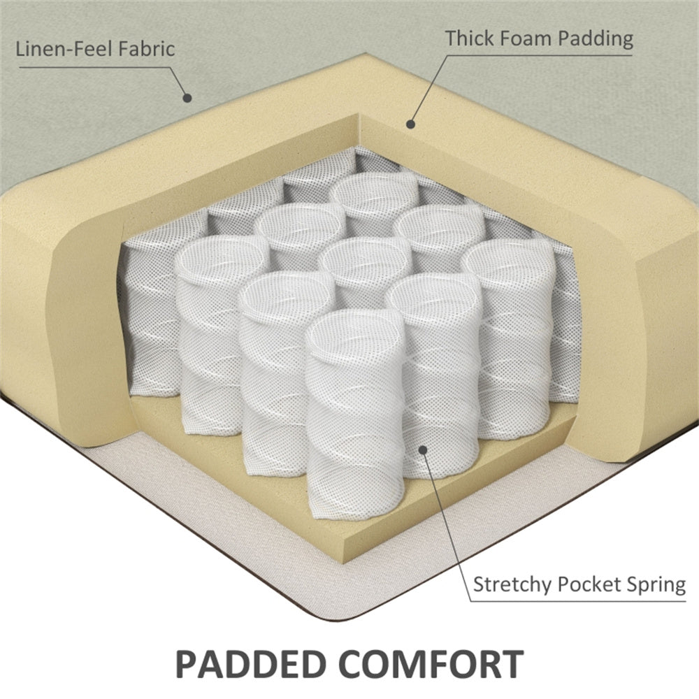 Heated Massage Recliner Chair with Lumbar Support – Manual Pushback, Off White
