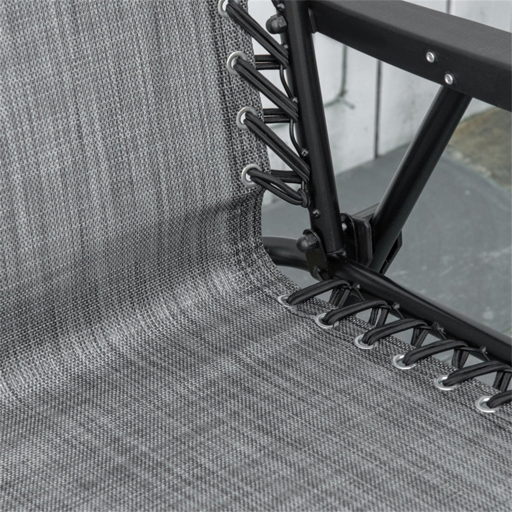 Foldable Mesh Patio Armchair – Gray Outdoor Chair