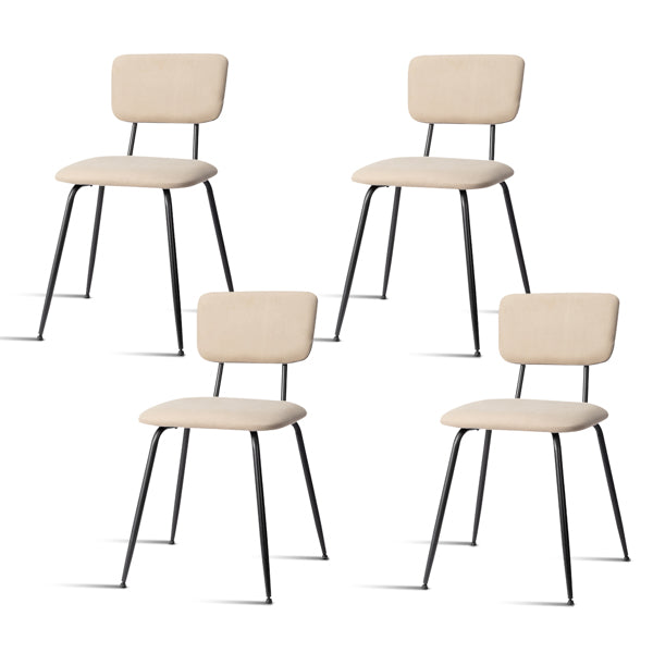 Set of 4 Modern White Padded Dining Chairs for Kitchen, Bar & Office Use