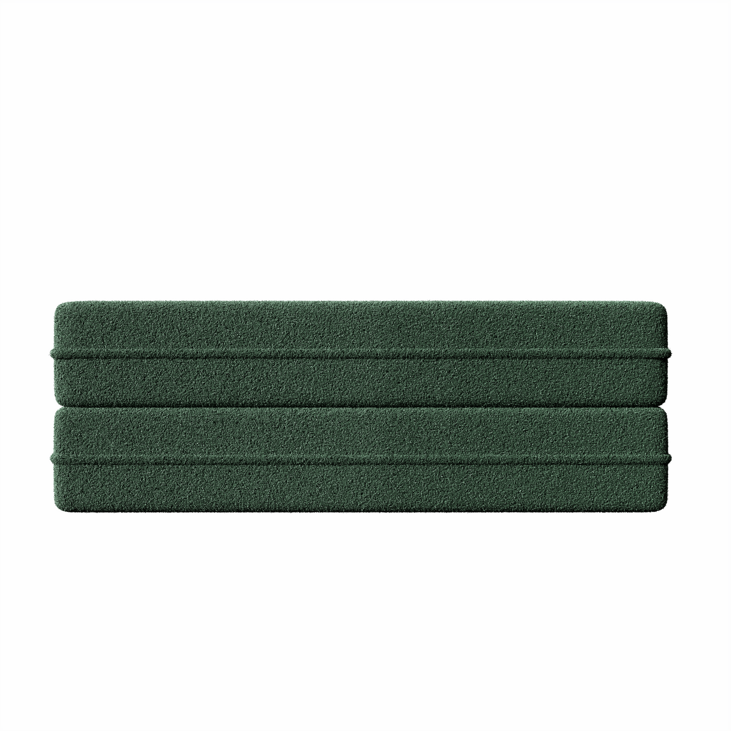 Green Teddy Fabric Convertible Floor Sofa Bed with 2 Pillows, Full Size 78"