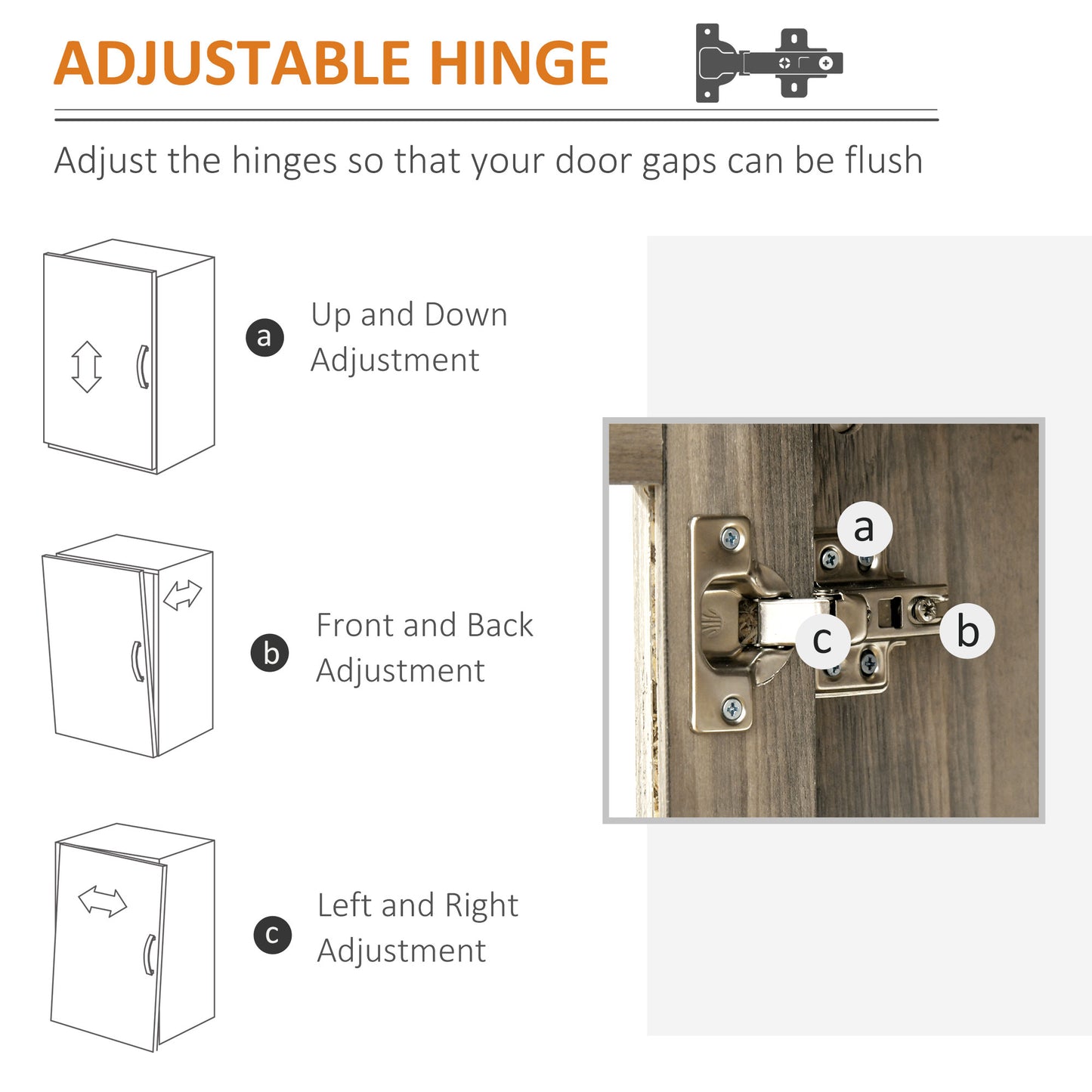 47" Industrial Gray Sideboard with Cabinets, Drawers & Open Shelf Storage